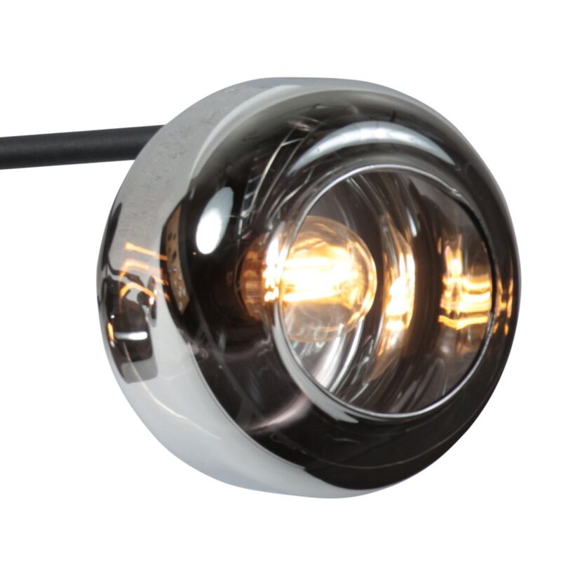 Zwarte 3-Lichts Plafondspot Tenebris 4210ZW – Stijlvolle Verlichting met Smoke Glas - Afbeelding 4
