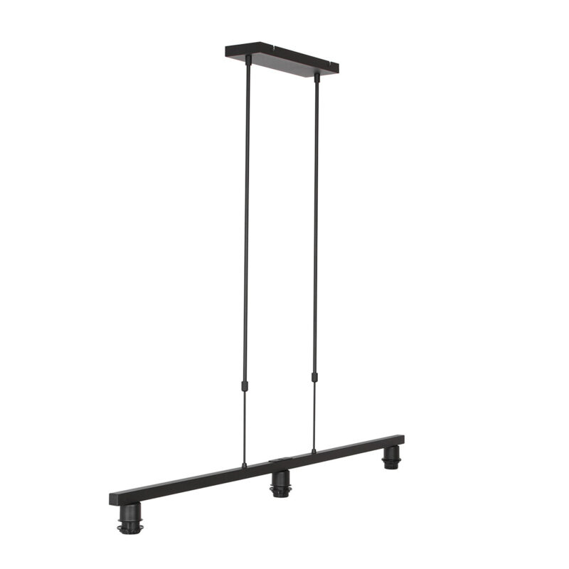 Zwarte 3-lichts hanglamp Stang 3459ZW met grijs / zilver velours kappen - Afbeelding 10