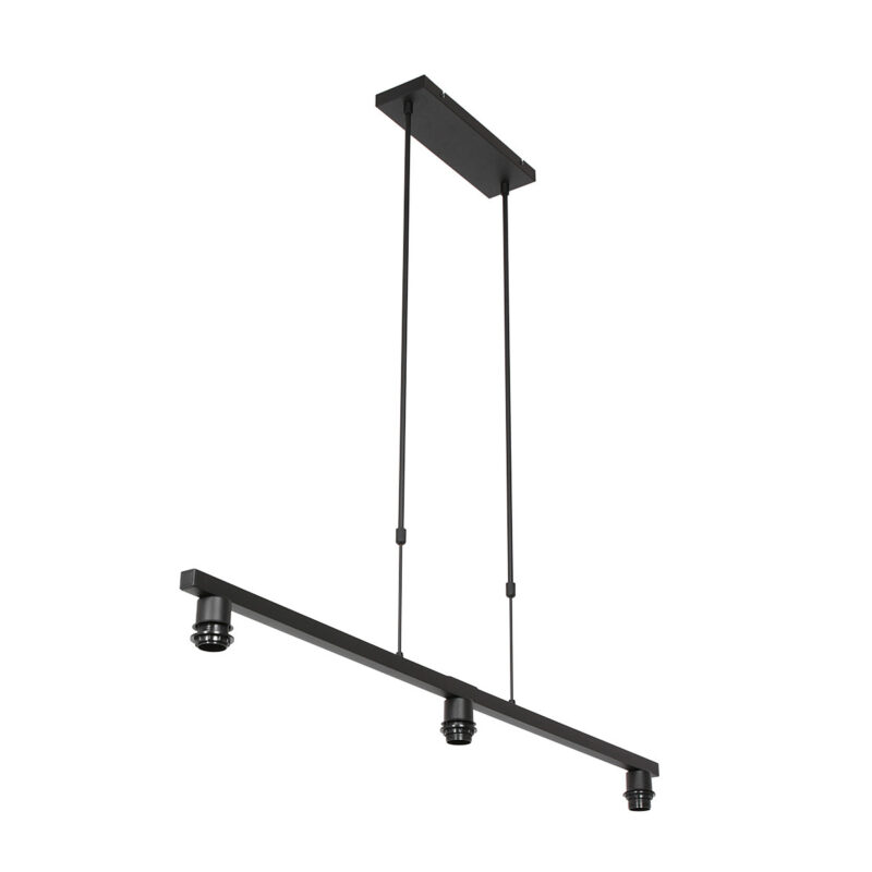 Zwarte 3-lichts hanglamp Stang 3459ZW met grijs / zilver velours kappen - Afbeelding 15