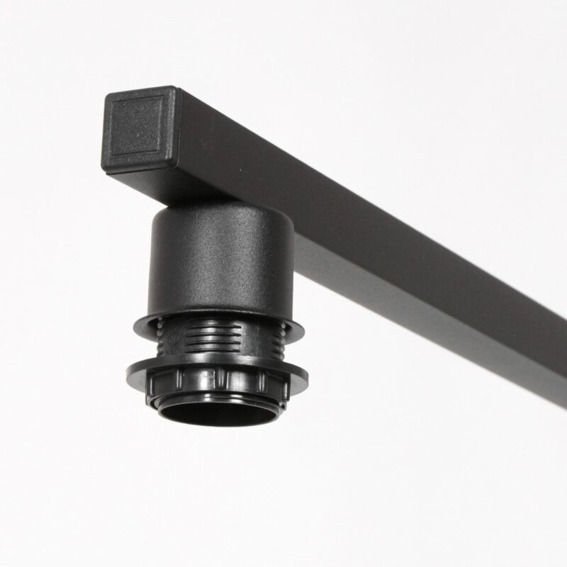 Zwarte 3-lichts hanglamp Stang 3459ZW met grijs / zilver velours kappen - Afbeelding 4