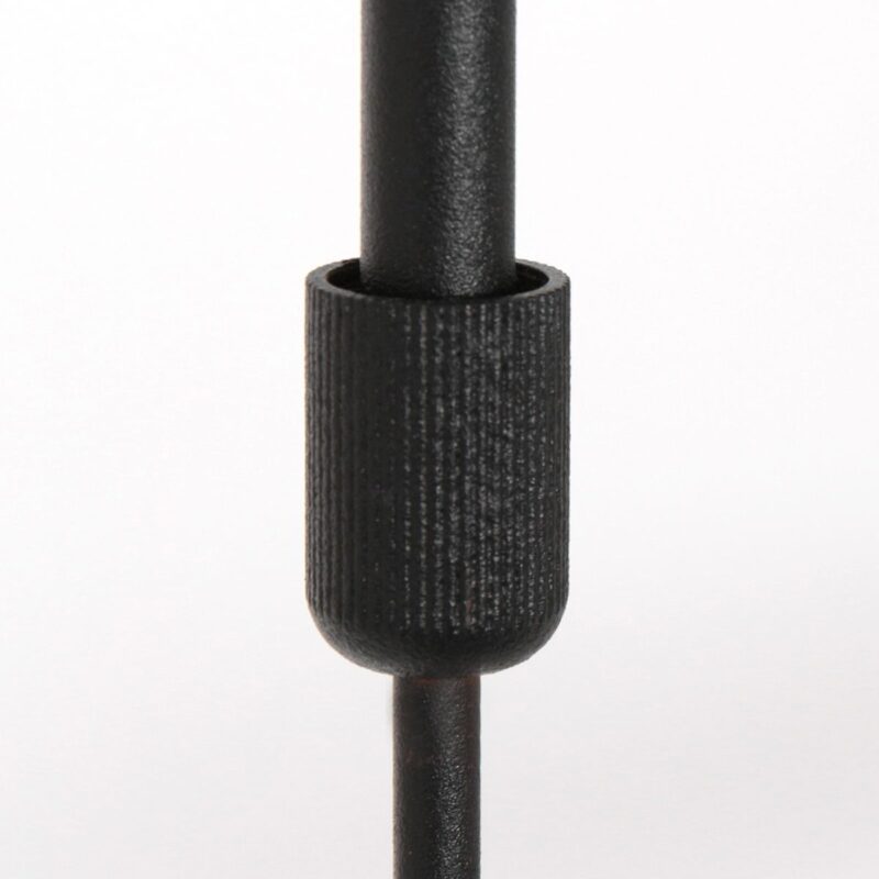 Zwarte 3-lichts hanglamp Stang 3743ZW met blank zwarte bamboe kappen - Afbeelding 11