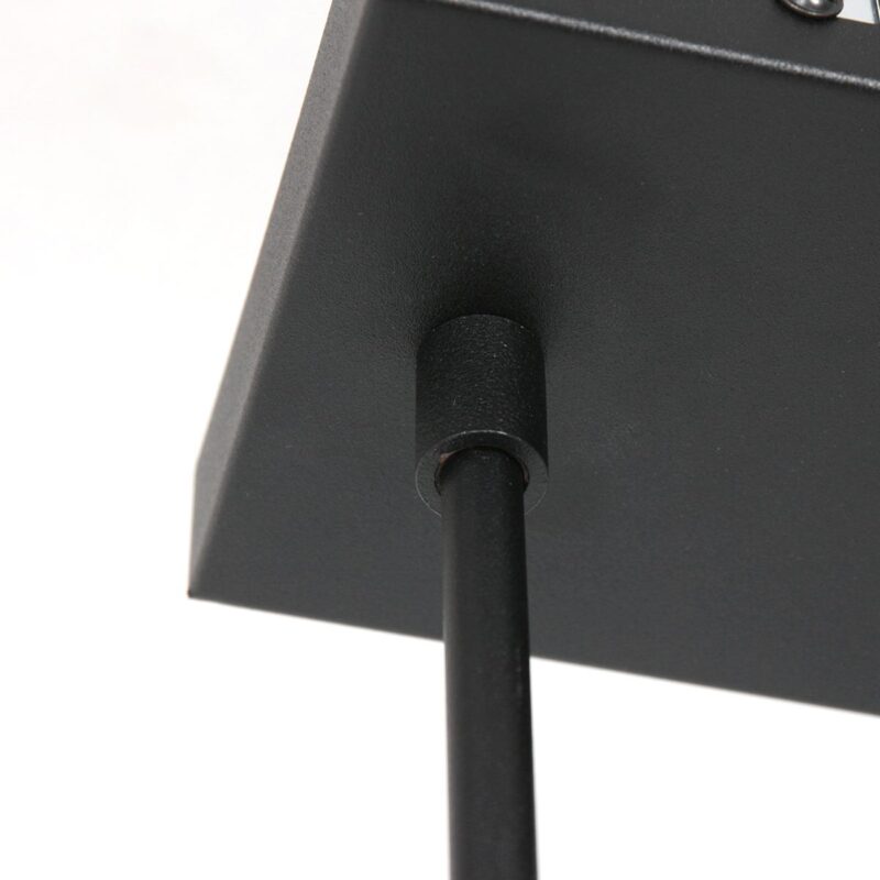 Zwarte 3-lichts hanglamp Stang 3951ZW met spijkerstof blauw linnen kappen - Afbeelding 12