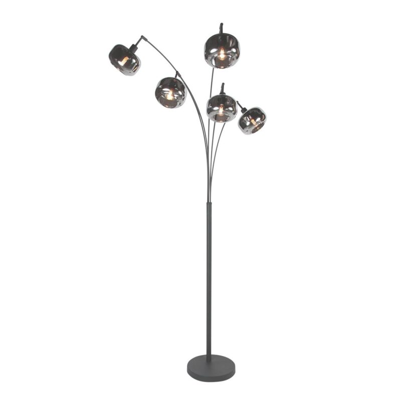 Zwarte 5-Lichts Vloerlamp Tenebris 4214ZW – Luxe en Sfeervolle Verlichting - Afbeelding 8