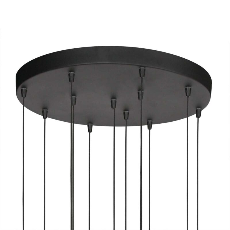 Zwarte Hanglamp Bollique 4195ZW – Imposante Vide Lamp met 12 Lichtpunten - Afbeelding 13