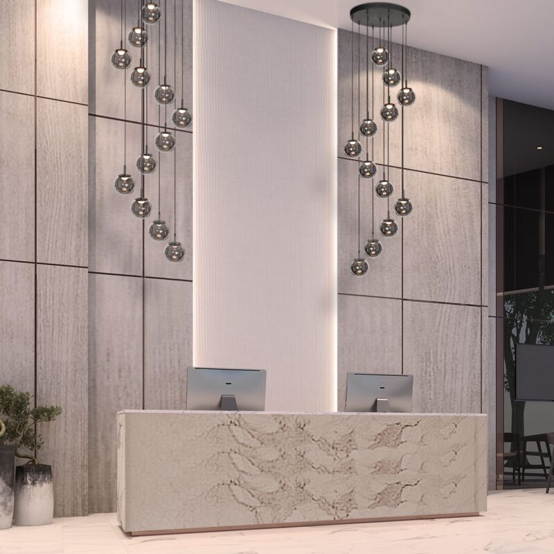 Zwarte Hanglamp Bollique 4195ZW – Imposante Vide Lamp met 12 Lichtpunten - Afbeelding 4