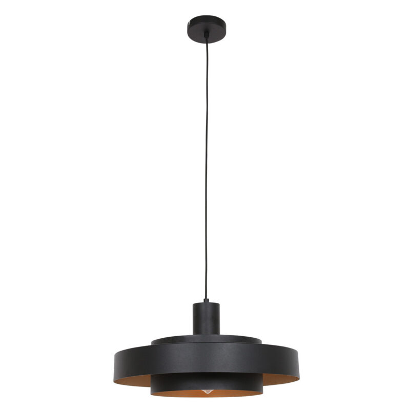 Zwarte Hanglamp Flinter 3329ZW  Uniek Design met Luxueuze Uitstraling - Afbeelding 2