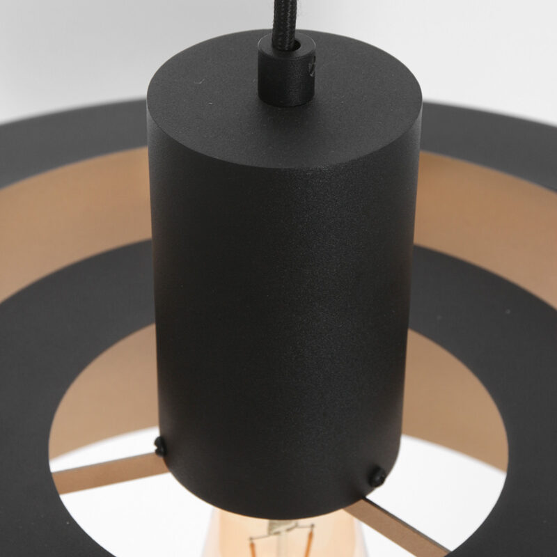 Zwarte Hanglamp Flinter 3329ZW  Uniek Design met Luxueuze Uitstraling - Afbeelding 4
