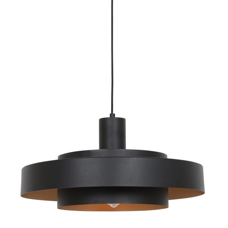 Zwarte Hanglamp Flinter 3329ZW  Uniek Design met Luxueuze Uitstraling