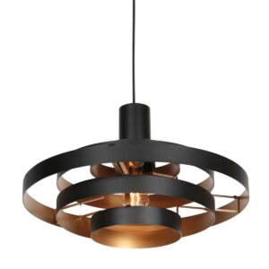 Lámpara colgante negra Halo Cirque 4217ZW: un juego de luz único con elegantes anillos metálicos