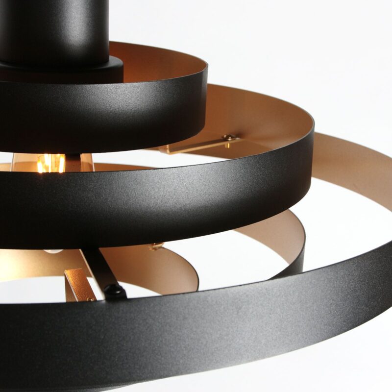 Black Pendant Lamp Halo Cirque 4217ZW – Unique Play of Light with Elegant Metal Rings - Image 4