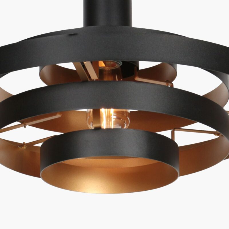 Black Pendant Lamp Halo Cirque 4217ZW – Unique Play of Light with Elegant Metal Rings - Image 5