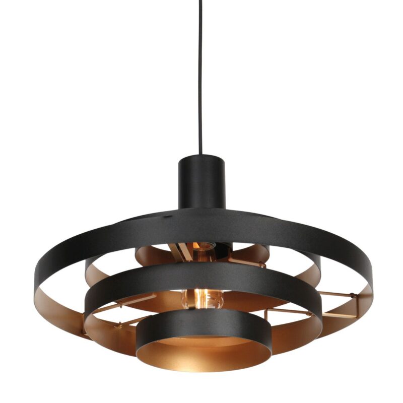 Zwarte Hanglamp Halo Cirque 4217ZW – Uniek Lichtspel met Elegante Metalen Ringen