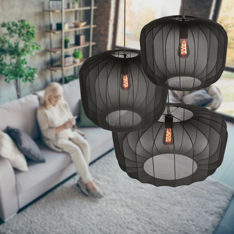 Zwarte Hanglamp Sable 4191ZW – Stijlvol en Sfeervol Design - Afbeelding 3