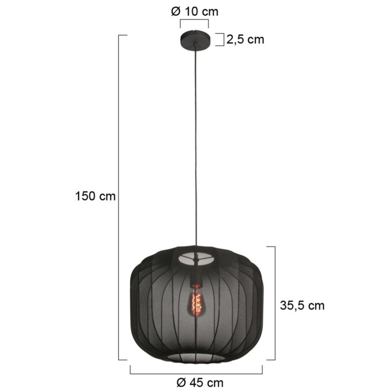 Zwarte Hanglamp Sable 4191ZW – Stijlvol en Sfeervol Design - Afbeelding 7