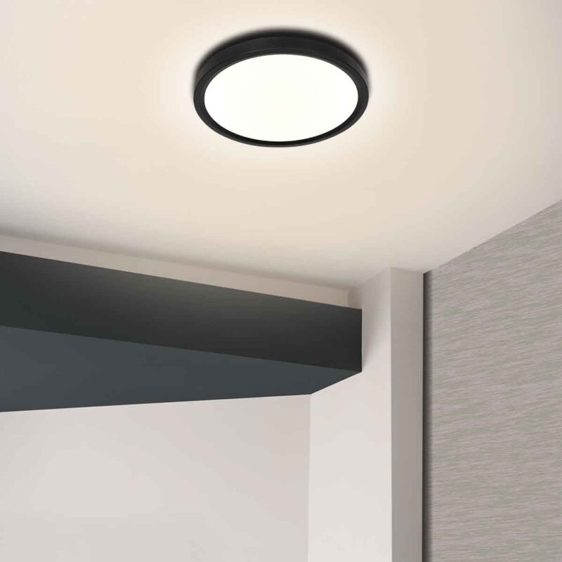 Zwarte Plafondlamp 4131ZW met 3 standen dimfunctie en lichtkleur instelbaarheid Ø20 cm - Afbeelding 3