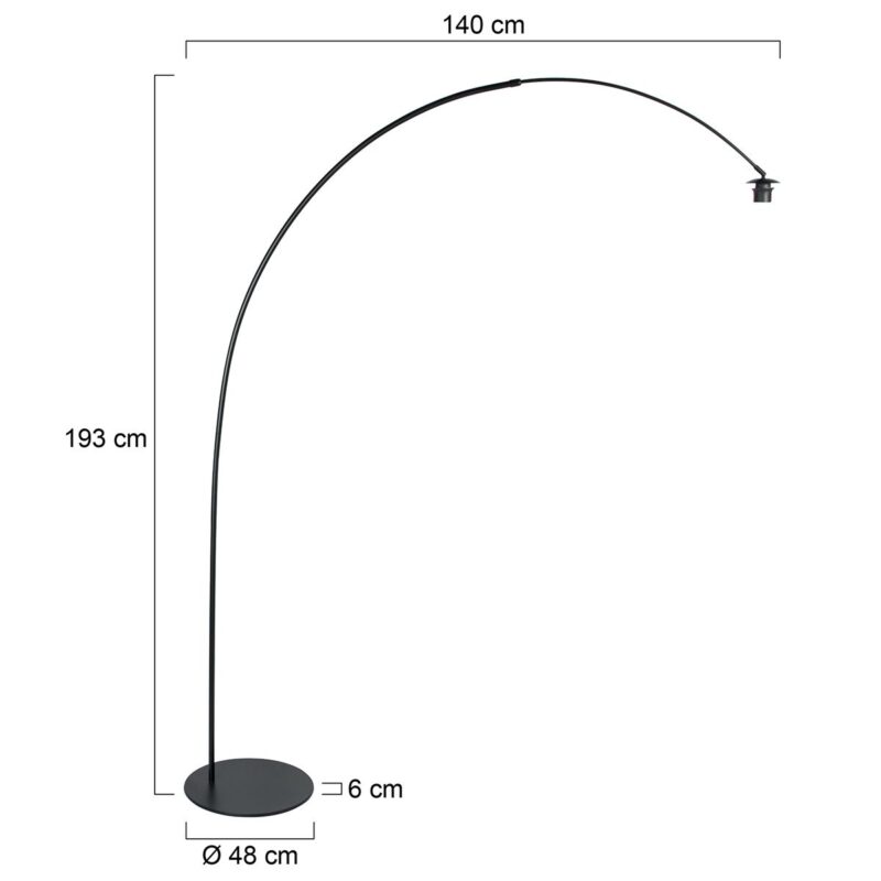 Zwarte Vloerlamp Curve 4219ZW – Stijlvolle Booglamp met Verstelbare Functionaliteit - Afbeelding 6