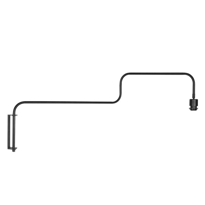 Zwarte Wandlamp Bloeba 4174ZW met grijs grof linnen kap - Afbeelding 7