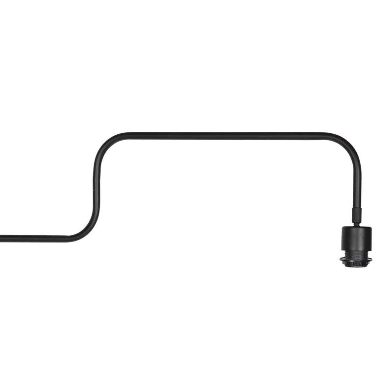 Zwarte Wandlamp Bloeba 4174ZW met grijs grof linnen kap - Afbeelding 9