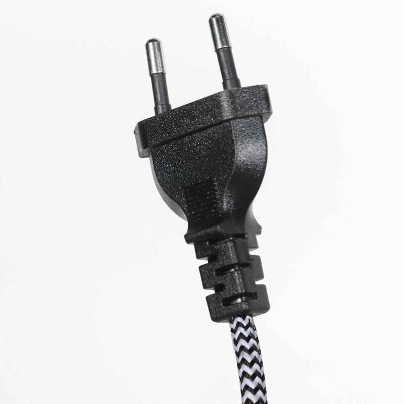 Zwarte Wandlamp Bloeba 4174ZW met grijs grof linnen kap - Afbeelding 11