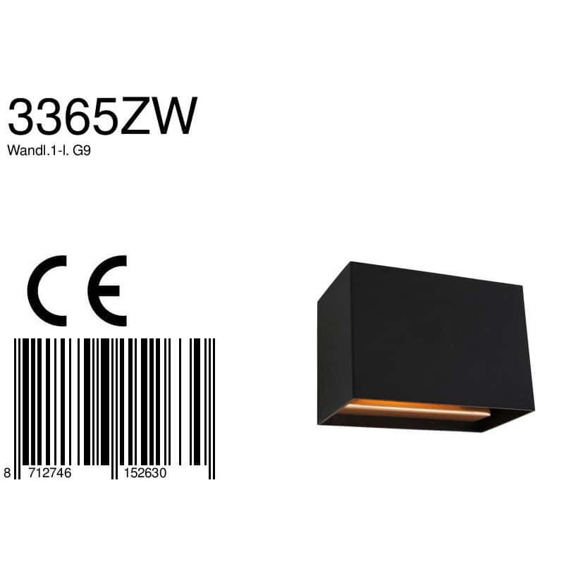 Lámpara de pared negra Muro 3365ZW: diseño minimalista con un juego de luz atmosférico - Imagen 8