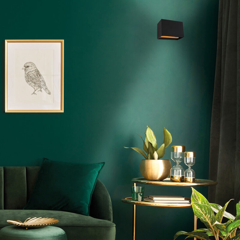 Zwarte Wandlamp Muro 3365ZW – Minimalistisch Design met Sfeervol Lichtspel - Afbeelding 3