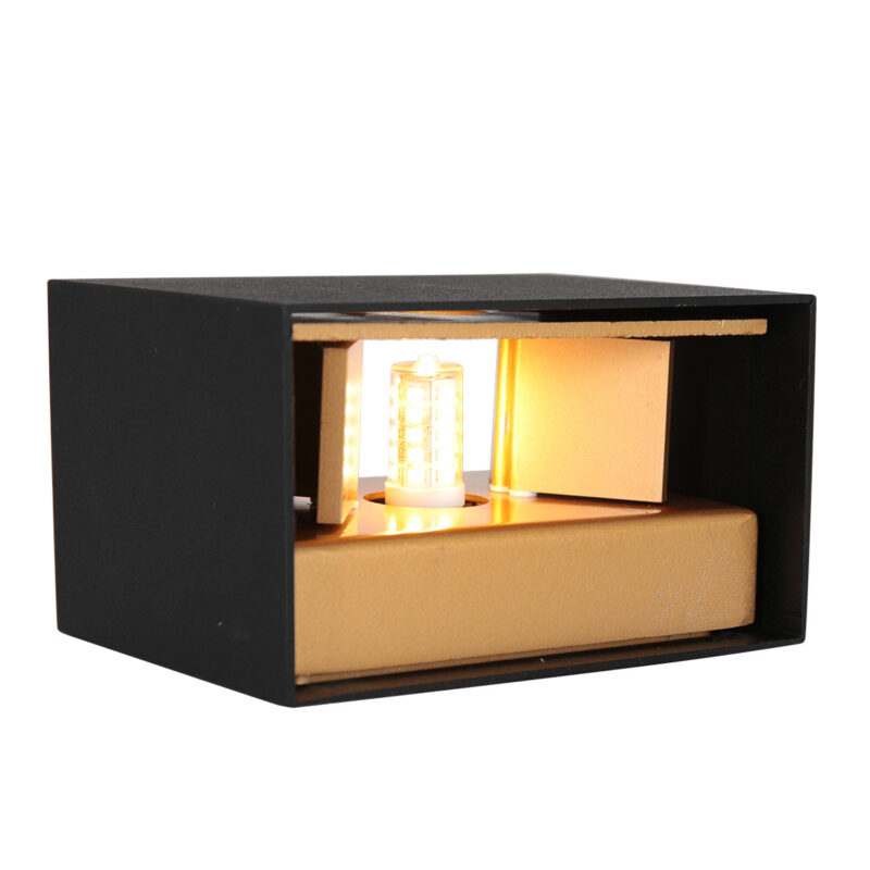 Zwarte Wandlamp Muro 3365ZW – Minimalistisch Design met Sfeervol Lichtspel - Afbeelding 4
