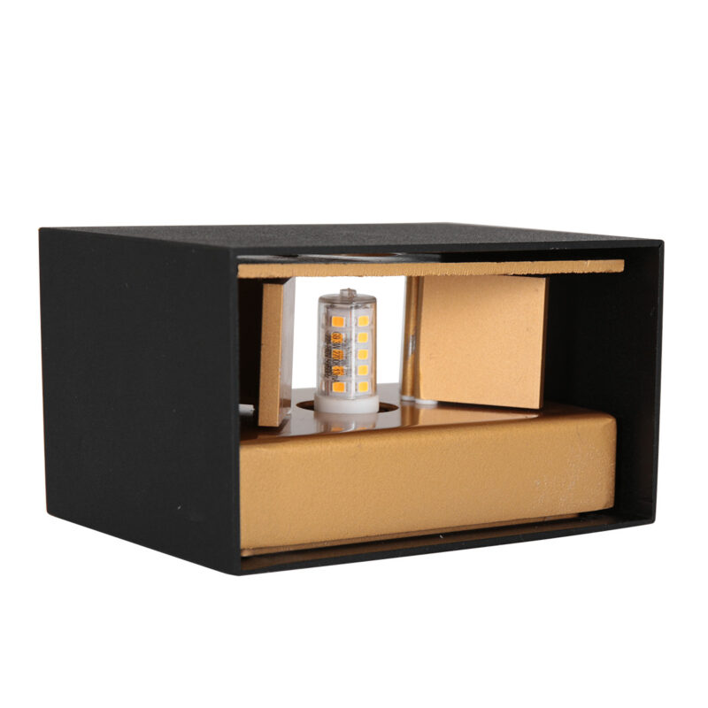 Zwarte Wandlamp Muro 3365ZW – Minimalistisch Design met Sfeervol Lichtspel - Afbeelding 5