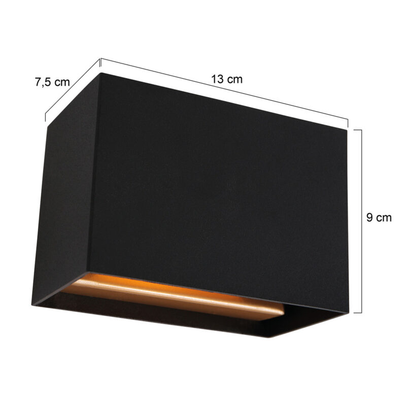 Zwarte Wandlamp Muro 3365ZW – Minimalistisch Design met Sfeervol Lichtspel - Afbeelding 7