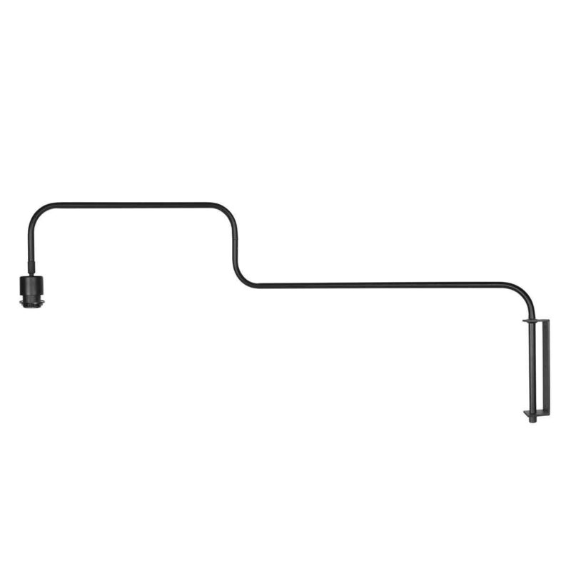Zwarte Wandlamp met zwenkarm Bloeba 4142ZW zonder kap - Afbeelding 2