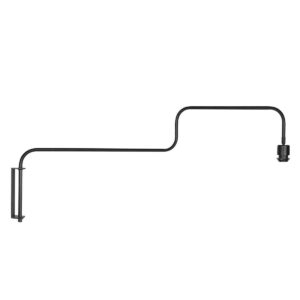 Zwarte Wandlamp met zwenkarm Bloeba 4142ZW zonder kap