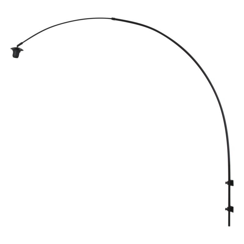 Zwarte boog wandlamp 4404ZW met naturel bamboe kap K2000HS - Afbeelding 8