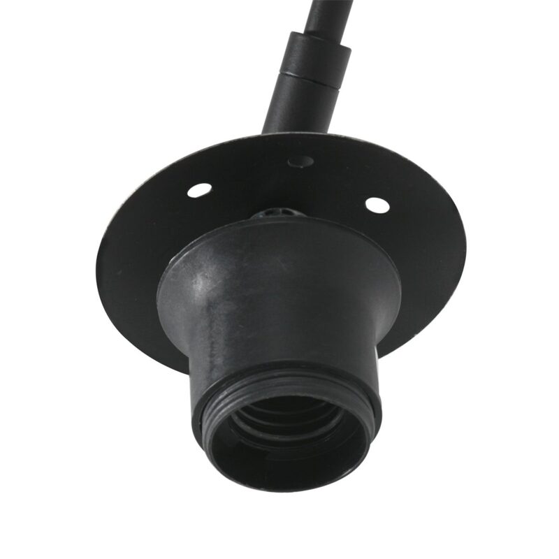 Zwarte boog wandlamp 4404ZW met naturel bamboe kap K2000HS - Afbeelding 4