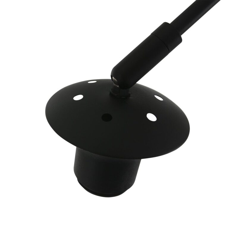Zwarte boog wandlamp Sparkled Light 3696ZW met naturel gras ton kap - Afbeelding 4