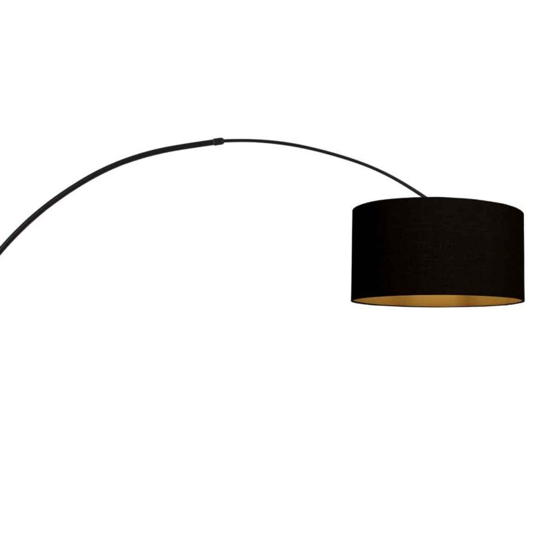 Zwarte boog wandlamp Sparkled Light 3967ZW met zwart goud linnen kap - Afbeelding 15