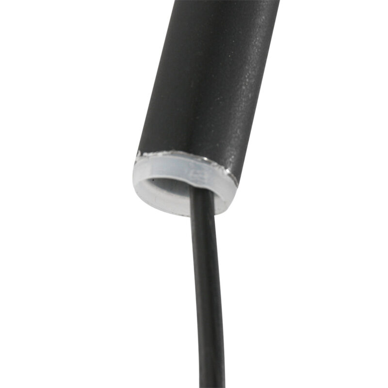 Zwarte boog wandlamp Sparkled Light 8136ZW met wit linnen kap - Afbeelding 12