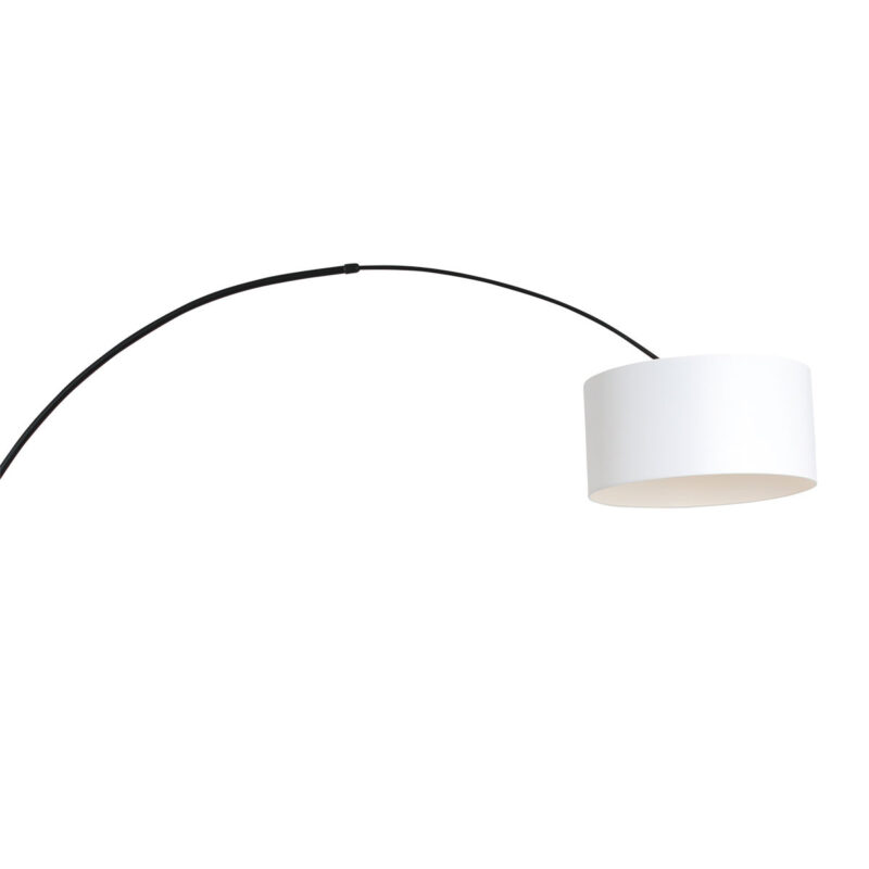 Zwarte boog wandlamp Sparkled Light 8136ZW met wit linnen kap - Afbeelding 16