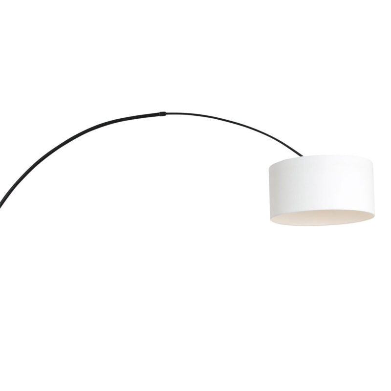 Zwarte boog wandlamp Sparkled Light 8138ZW met wit grof linnen kap - Afbeelding 16