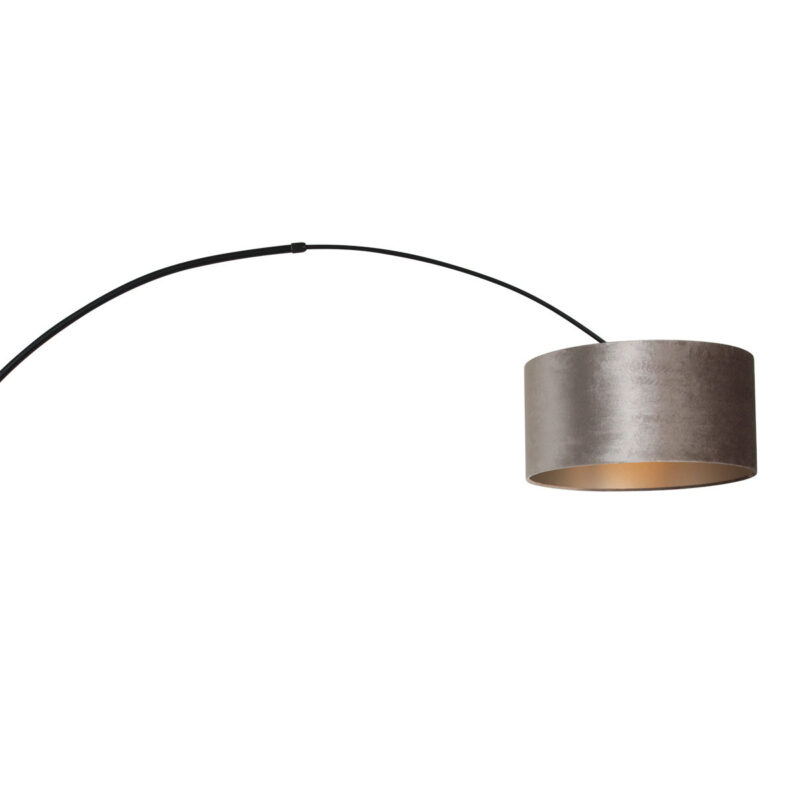 Zwarte boog wandlamp Sparkled Light 8140ZW met grijs velours kap - Afbeelding 16