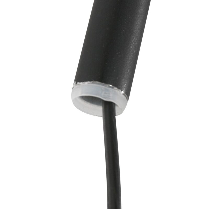 Zwarte boog wandlamp Sparkled Light 8194ZW met grijs taps toelopende linnen kap - Afbeelding 12