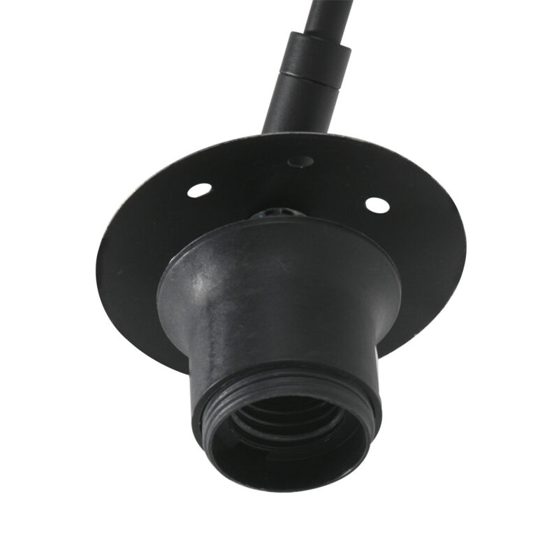 Zwarte boog wandlamp Sparkled Light 8194ZW met grijs taps toelopende linnen kap - Afbeelding 4