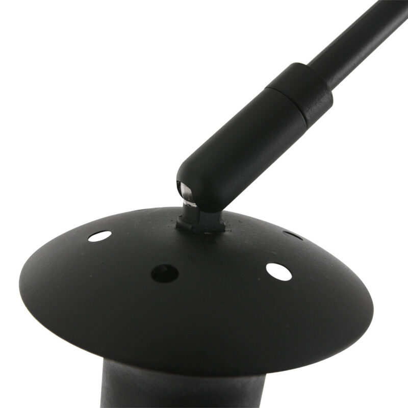 Zwarte boog wandlamp Sparkled Light 8196ZW met grijs kunststof bol kap - Afbeelding 10