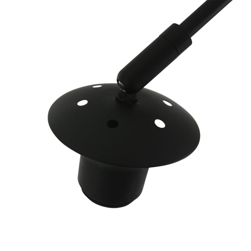 Zwarte boog wandlamp Sparkled Light 8196ZW met grijs kunststof bol kap - Afbeelding 4