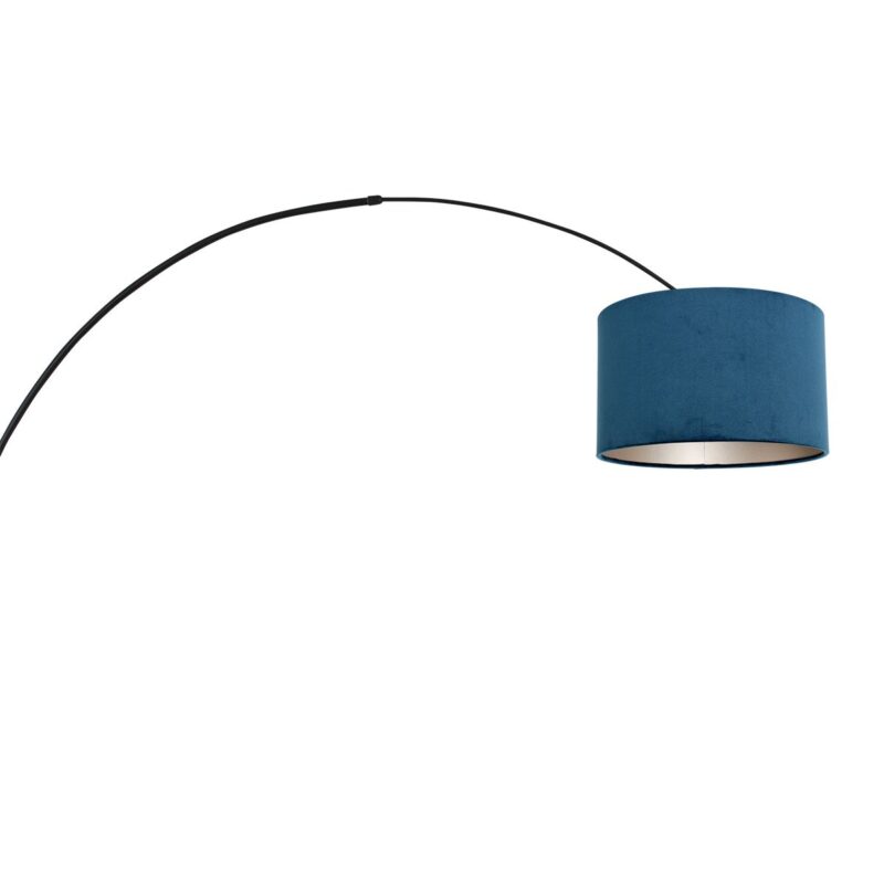 Zwarte boog wandlamp Sparkled Light 8245ZW met blauw velours kap - Afbeelding 16