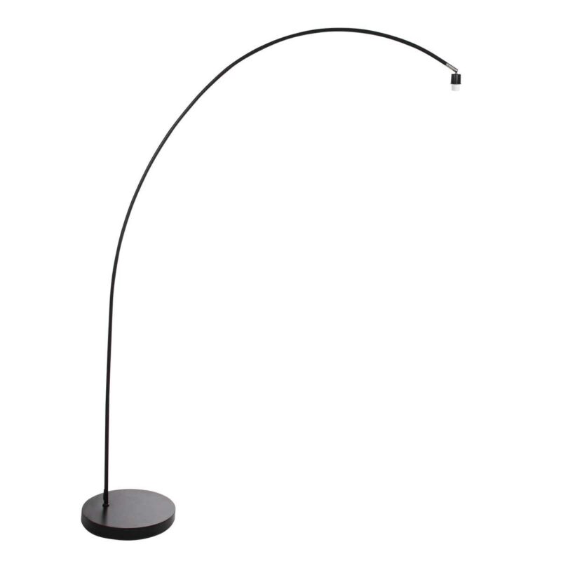 Zwarte booglamp / vloerlamp Solva 3739ZW met naturel met zwart bamboe kap - Afbeelding 10