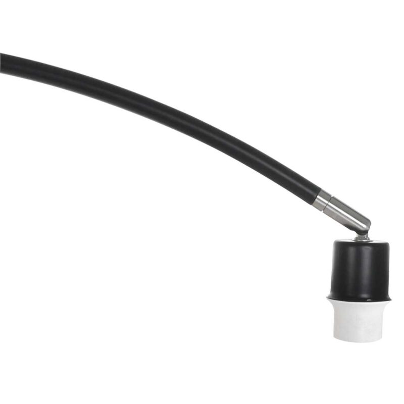 Zwarte booglamp / vloerlamp Solva 3739ZW met naturel met zwart bamboe kap - Afbeelding 4