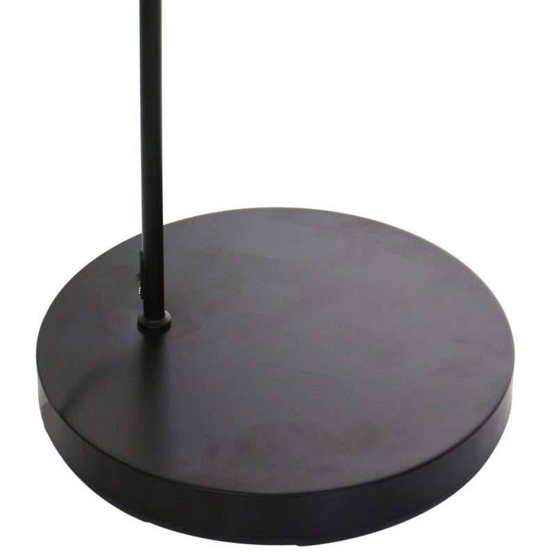 Zwarte booglamp / vloerlamp Solva 3739ZW met naturel met zwart bamboe kap - Afbeelding 5