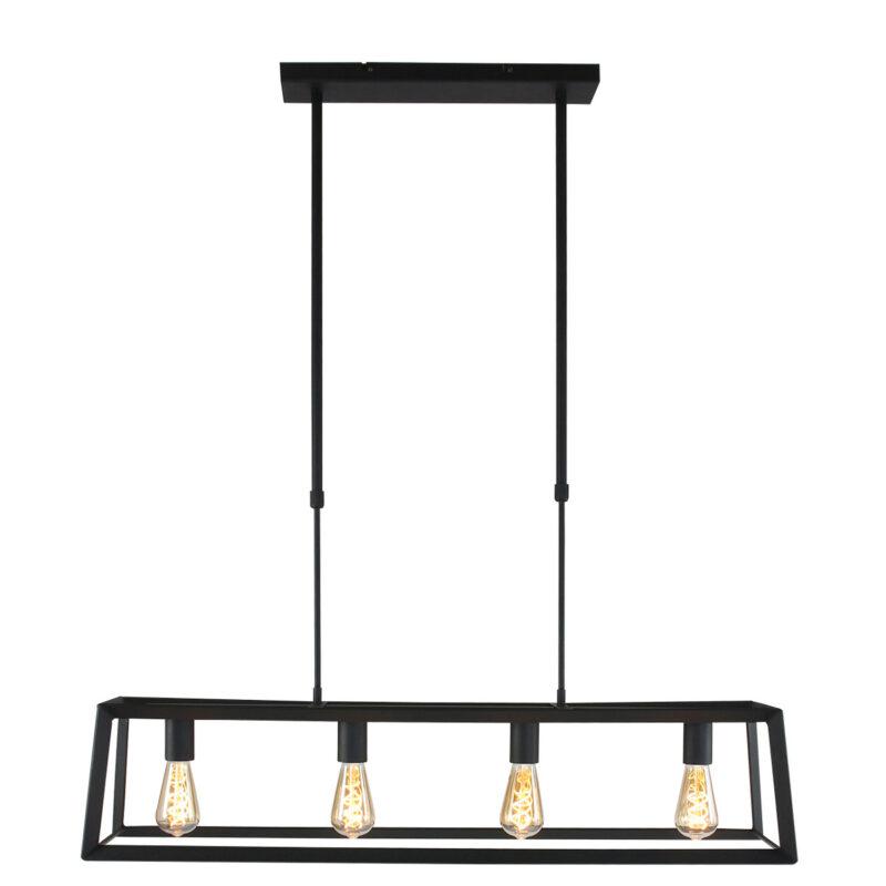 Zwarte hanglamp Buckley 1705ZW met 4 x een E27 fitting - Afbeelding 2
