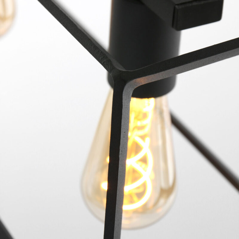 Zwarte hanglamp Buckley 1705ZW met 4 x een E27 fitting - Afbeelding 11