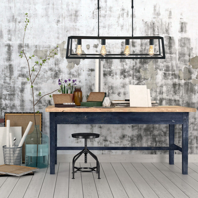 Zwarte hanglamp Buckley 1705ZW met 4 x een E27 fitting - Afbeelding 3