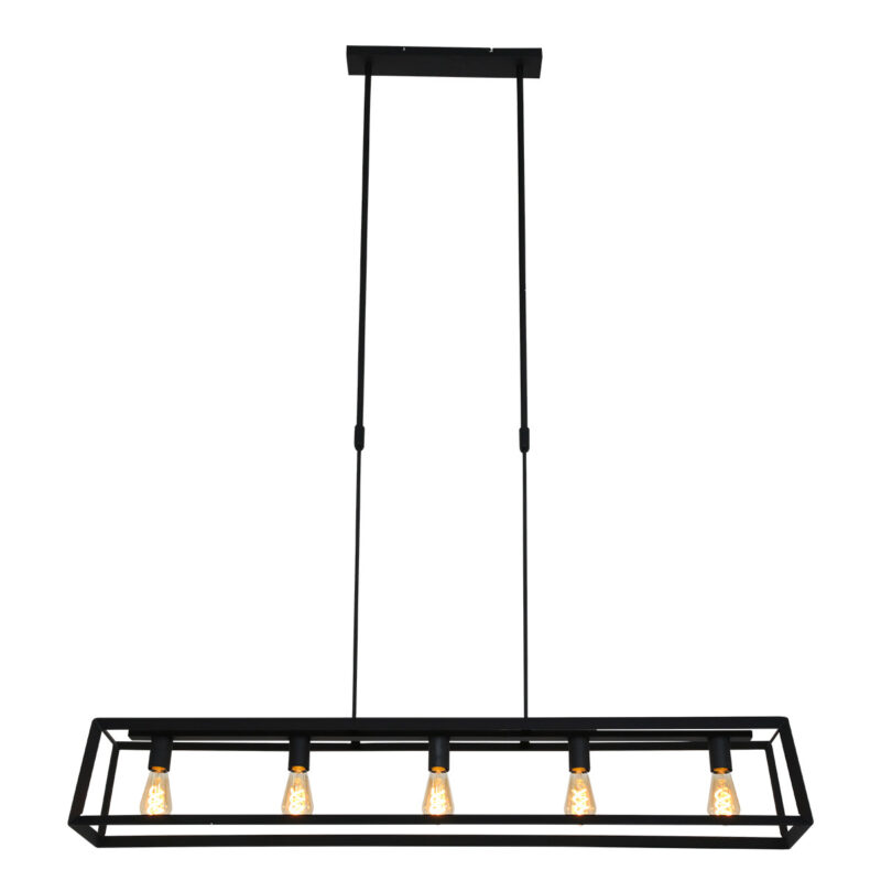 Zwarte hanglamp Buckley 2675ZW met 5 x een E27 fitting - Afbeelding 2